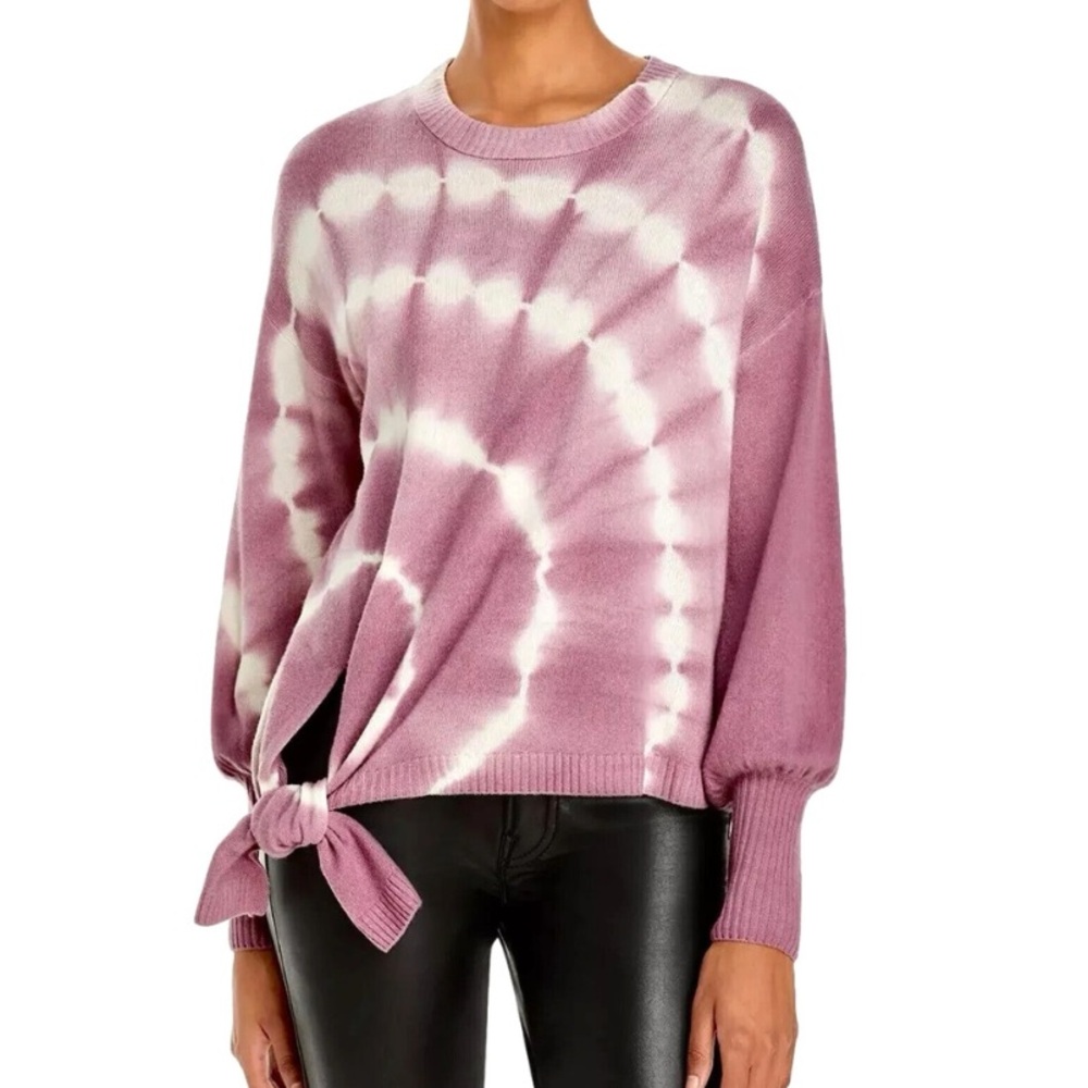 Cinq à Sept Purple and White Tie-Dye Sweater S